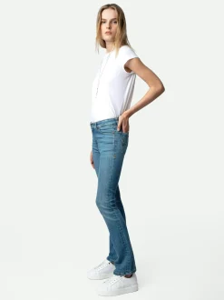 Sale Zadig & Voltaire ZV1747 La Flash Low-Top Platform Sneakers White